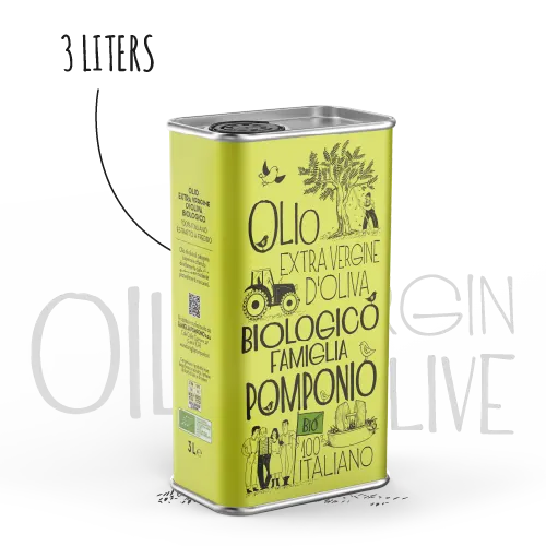 Olio Extra Vergine di Oliva Biologico (Tin) - 3L